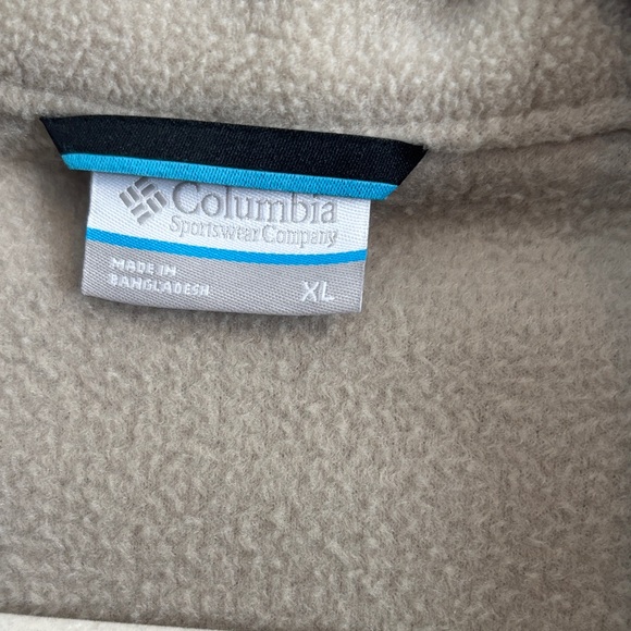 Columbia Men's Beige and Dark Gray Fleece Vest Size XL - Picture 3 of 6